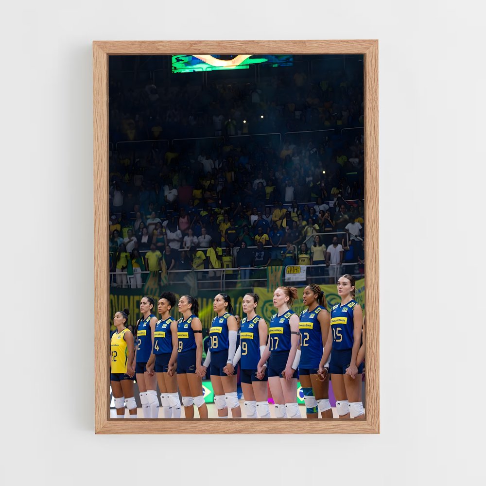 Poster Équipe Brésil en Ligne – affiche Volleyball (vue 4)